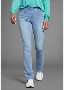 Arizona Damen Jeansjeggings "Bootcut mit leichtem Thermo Effekt", blau, Basic, Gr. 40, Denim/Jeans, Obermaterial: 72% Baumwolle, 26% Polyester, 2%