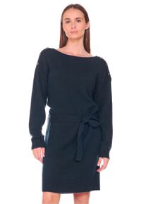 Damen Jerseykleid "TORTANQ", blau, casual, Gr. XL, Le Temps Des Cerises, unifarben, 100% Polyester, Kleider, mit praktischem Bindegürtel