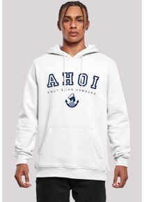 F4NT4STIC Herren Kapuzenpullover "Ahoi Knut & Jan Hamburg", weiß, casual, Gr. XS, Obermaterial: 65% Baumwolle, 35% Polyester, Pullover, Print