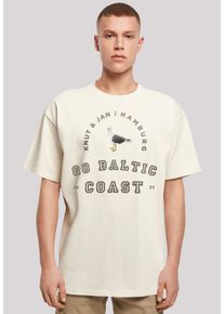 F4NT4STIC Herren T-Shirt "Möwe Knut & Jan Hamburg", beige, casual, Gr. XXXL, Obermaterial: 100% Baumwolle, Shirts, Print