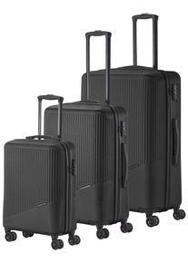 Travelite Trolleyset "BALI 4w L/M/S", schwarz, ABS, unifarben, Koffer-Sets, Kofferset Reisegepäck Reisekoffer Hartschallenkoffer TSA Schloss