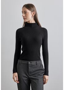 Street One Damen Rollkragenpullover, schwarz, casual, Gr. 44, unifarben, Stoff, 52% Viskose, 28% Polyester, 20% Nylon, Pullover, aus stretchigem