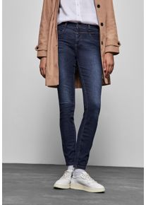 Street One Damen Gerade Jeans, blau, casual, Gr. 36, unifarben, Jeans, 71% Baumwolle, 23% Polyester, 4% Elastomultiester, 2% Elasthan, Jeans,