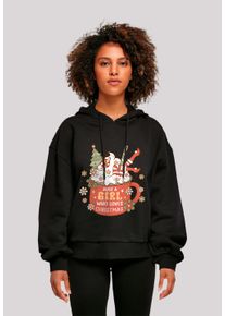 F4NT4STIC Damen Kapuzenpullover "Just A Girl Who Loves Weihnachten Hot Chocolate", schwarz, casual, Gr. XXL, Obermaterial: 100% Baumwolle, Pullover,
