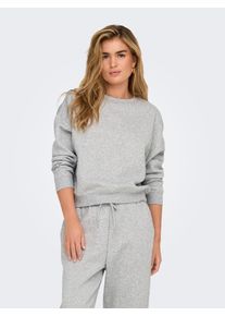 Only Damen Sweatshirt "ONLSWEAT L/S CREW OVERSIZE SWT", grau, modisch, Gr. M, meliert, Sweatware, Obermaterial: 60% Baumwolle, 40% Polyester,