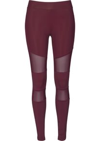Urban Classics Mädchen Leggings "Urban Classics Damen Girls Tech Mesh Leggings", rot, Gr. 110, unifarben, 80% Polyamid, 20% Elasthan, Hosen
