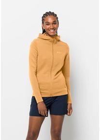 Jack Wolfskin Damen Kapuzenfleecejacke "MODESTO HOODED JKT WOMEN", gelb, Gr. S, OBERSTOFF 100% POLYESTER FUTTER 100% POLYESTER, Jacken