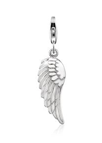 NENALINA Damen Charm-Einhänger "Anhänger Flügel Engel Glücksbringer 925 Silber", ohne Stein, silber, Silber 925 (Sterlingsilber), Charms