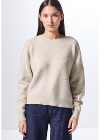Damen Strickpullover, weiß, casual, Gr. 34, STREET ONE STUDIO, gemustert, Stoff, 30% Polyester, 29% Polyacryl, 21% Viskose, 20% Nylon, Pullover, aus