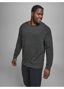 Jack & Jones PlusSize Herren Rundhalspullover "JJEHILL KNIT CREW NECK NOOS PLS", grau, modisch, Gr. 4XL, JACK & JONES PLUSSIZE, meliert, Strick, Obermaterial: 100%