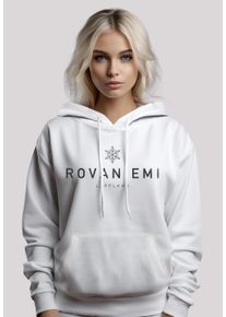 F4NT4STIC Damen Kapuzenpullover "Schneeflocke Winter Lappland", weiß, casual, Gr. S, Obermaterial: 65% Baumwolle, 35% Polyester, Pullover,