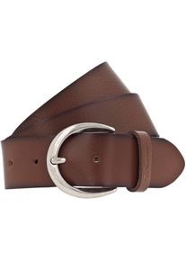 Tamaris Damen Ledergürtel, braun, casual,modisch, Gr. 105, unifarben, Leder, Gürtel, mit Logoschriftzug auf der Gürtelschlaufe, Basic-Style