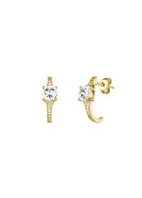 JULIE JULSEN Damen Paar Ohrstecker "925 Silber vergoldet Zirkonia weiß", ONE-SIZE, Silber 925 (Sterlingsilber), gelb, Silber 925 (Sterlingsilber),
