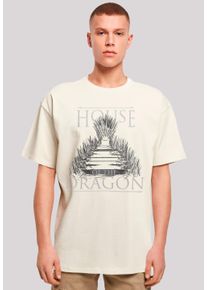 F4NT4STIC Herren T-Shirt "House Of The Dragon Throne", beige, casual, Gr. XL, Obermaterial: 100% Baumwolle, Shirts, Premium Qualität