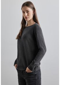 Street One Damen Strickpullover, grau, casual, Gr. 38, unifarben, Web, 37% Baumwolle, 34% Polyacryl, 26% Polyester, 3% Elasthan, Pullover, mit