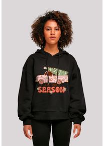 F4NT4STIC Damen Kapuzenpullover "Tis The Season Weihnachten Drivin Home", schwarz, casual, Gr. XXL, Obermaterial: 100% Baumwolle, Pullover, Premium