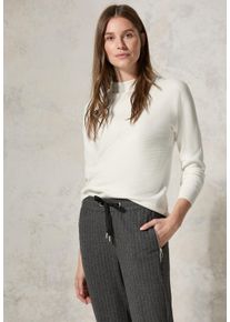 Cecil Damen Strickpullover, weiß, casual, Gr. XL, unifarben, Web, 100% Baumwolle, Pullover, mit Turtleneck