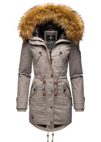 Marikoo Damen Wintermantel "La Viva Prc", grau, casual, Gr. XS, Oberstoff: 100% Baumwolle, Futter: 100% Polyester, Wattierung: 100% Polyester,