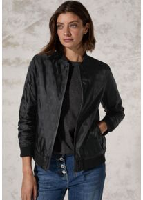 Cecil Damen Kurzjacke, schwarz, casual, Gr. XL, unifarben, Stoff, 100% Nylon, Jacken, mit Stehkragen