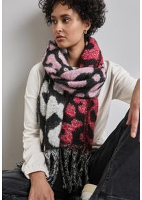 Street One Damen Schal, rot, casual, Animalmuster, Stoff, 100% Polyester, Modetücher, mit Leo-Muster