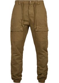 Urban Classics Herren Jogginghose "Urban Classics Herren Front Pocket Cargo Jogging Pants", grün, Gr. M, unifarben, 100% Baumwolle, Hosen