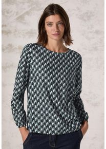 Cecil Damen Langarmbluse, grün, casual, Gr. XXL, bedruckt, Stoff, 100% Viskose, Blusen, aus softer Viskose