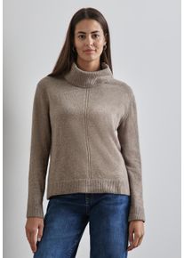 Street One Damen Rollkragenpullover, beige, casual, Gr. 38, unifarben, Web, 37% Baumwolle, 34% Polyacryl, 26% Polyester, 3% Elasthan, Pullover, im
