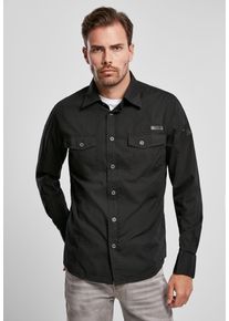 Brandit Herren Langarmhemd "Brandit Herren Slim Worker Shirt", schwarz, Gr. M, unifarben, 100% Baumwolle, Hemden