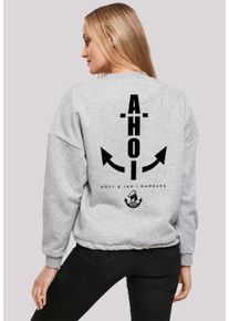 F4NT4STIC Damen Sweatshirt "Ahoi Anker Knut & Jan Hamburg", grau, casual, Gr. XL, Obermaterial: 65% Baumwolle, 35% Polyester, Sweatshirts, Print