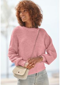 Lascana Damen Strickpullover, rosa, modisch, Gr. 36, meliert, Strick, Obermaterial: 65% Polyacryl, 32% Polyester, 3% Elasthan, Pullover, in