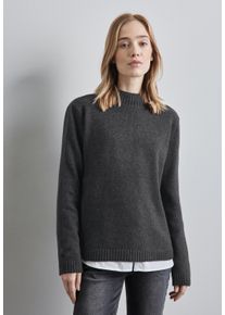 Street One Damen Strickpullover, grau, casual, Gr. 34, unifarben, Stoff, Web, Feinstrick, 37% Polyacryl, 29% Baumwolle, 29% Polyester, 5% Nylon,