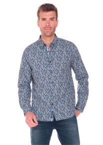 Herren Langarmhemd "FUSAR", blau, Gr. XXXL, Le Temps Des Cerises, geblümt, 100% Baumwolle, Hemden, mit stylischem Allover-Muster
