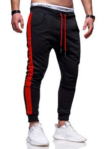 behype Herren Sweathose "TRACK", schwarz, Gr. XXL, 80% Baumwolle, 20% Polyester, Hosen, im angenehmen Slim-Fit