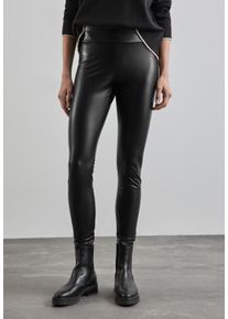 Street One Damen Leggings, schwarz, casual, Gr. 46, unifarben, Stoff, 100% Polyurethan, Hosen, in Leder-Optik