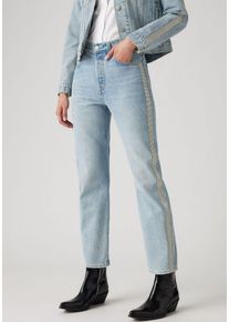 Levi's LEVI'S Damen 7/8-Jeans "501 CROP"good as silber, casual, Gr. 28, Denim/Jeans, Obermaterial: 100% Baumwolle, Jeans, mit Glitzerdetails an Seitennähten