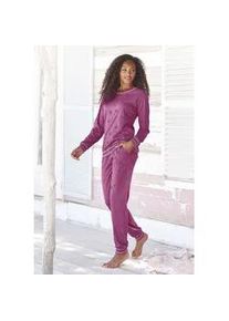 Pyjama Vivance DREAMS Gr. 40/42, rot (bordeaux-gemustert) Damen Homewear-Sets mit Sternedruck