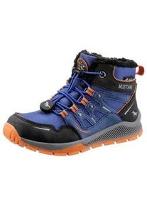 Winterboots Mustang SHOES Gr. 36, blau (blau-kombiniert) Kinder Schuhe Snowboots, Stiefelette mit wasserabweisender TEX-Ausstattung