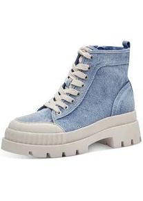 Schnürboots Tamaris Gr. 39, blau (jeansfarben) Damen Schuhe Blockabsatz, Schnürschuh, Stiefelette im lässigen Jeans-Look