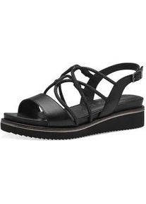 Sandalette Tamaris Gr. 39, schwarz Damen Schuhe Sommerschuh, Sandale, Keilabsatz, mit vielen Riemen