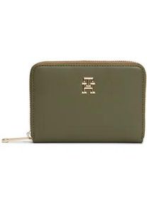 Geldbörse Tommy Hilfiger "Women TH CHIC MED ZA Wallets" grün (utility olive) Kleinlederwaren Damenbörse Geldbeutel Portemonnaie