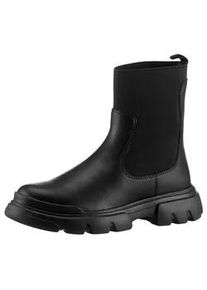 Chelseaboots Geox "J JUNETTE GIRL C" Gr. 39, schwarz Kinder Schuhe Plateaustiefel, Schlupfstiefel, Winterstiefel mit Blockabsatz