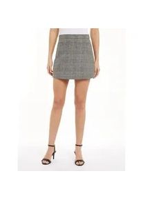 A-Linien-Rock Tommy Hilfiger "WOOL MIX CHECK MINI SKIRT" Gr. 38, grau (grau braun check) Damen Röcke im Karodessin