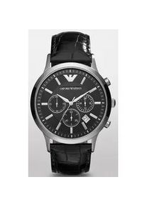 Chronograph Emporio Armani "AR2447" Armbanduhren schwarz Herren Quarzuhr, Armbanduhr, Herren, Stoppfunktion, Datum, Lederarmband