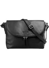 Umhängetasche wouwou Gr. B/H/T: 25cm x 20cm x 9cm onesize, schwarz Damen Taschen echt Leder