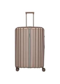 Hartschalen-Trolley Travelite "PAROS, in verschiedenen Größen" Gr. B/H/T: 51cm x 76cm x 29cm 101 l, braun (cappuccino) Koffer Hartschalen-Koffer Reisekoffer Reisegepäck Volumenerweiterung