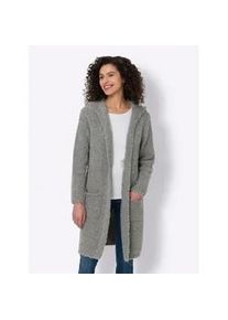 Strickjacke Heine Gr. 34, grau (steingrau-meliert) Damen Strickjacken