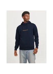 Jack & Jones Kapuzensweatshirt JACK & JONES "JJTREE SWEAT HOOD" Gr. XL, blau (navy blazer print:jack&jones) Herren Sweatshirts