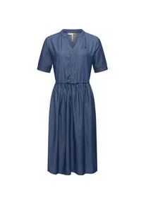 Shirtkleid Ragwear "Casarea Denim" Gr. L (40), Normalgrößen, blau (denim) Damen Kleider stylisches Sommerkleid mit Taillenband