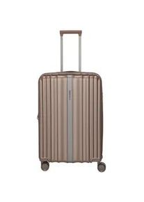 Hartschalen-Trolley Travelite "PAROS, in verschiedenen Größen" Gr. B/H/T: 44cm x 65cm x 25cm 63 l, braun (cappuccino) Koffer Hartschalen-Koffer Reisekoffer Reisegepäck Volumenerweiterung