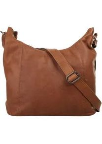 Umhängetasche CLUTY Gr. B/H/T: 32cm x 23cm x 11cm onesize, braun (cognac) Damen Taschen echt Leder